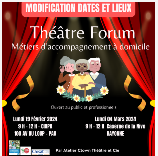 Affiche théâtre forum Métiers de l'accompagnement