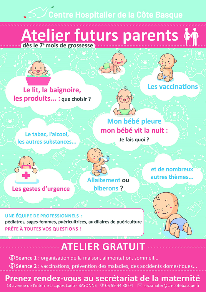 Affiche Atelier futurs parents CHCB